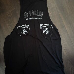 ONE OF ONE UC BOXINGBlack Graphic Tank Top with Snake Design